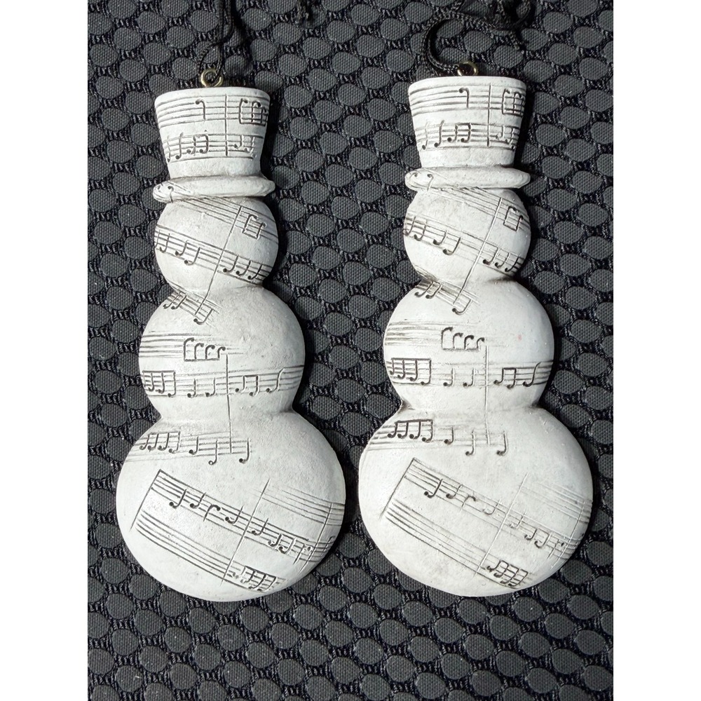 Music Sheet Snowman Ornaments Musical Notes Set of 12 Musician 4" Christmas - Picture 3 of 7